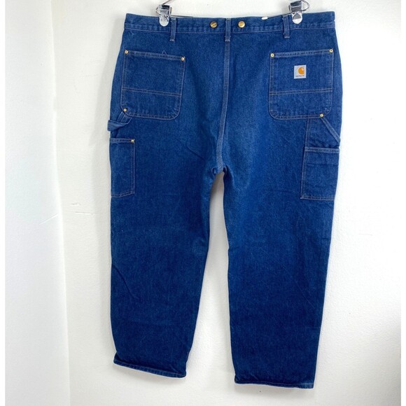 Carhartt Carpenter Dugaree Jeans 44X30 Suspender Buttons Double Knee Cotton - Picture 9 of 15